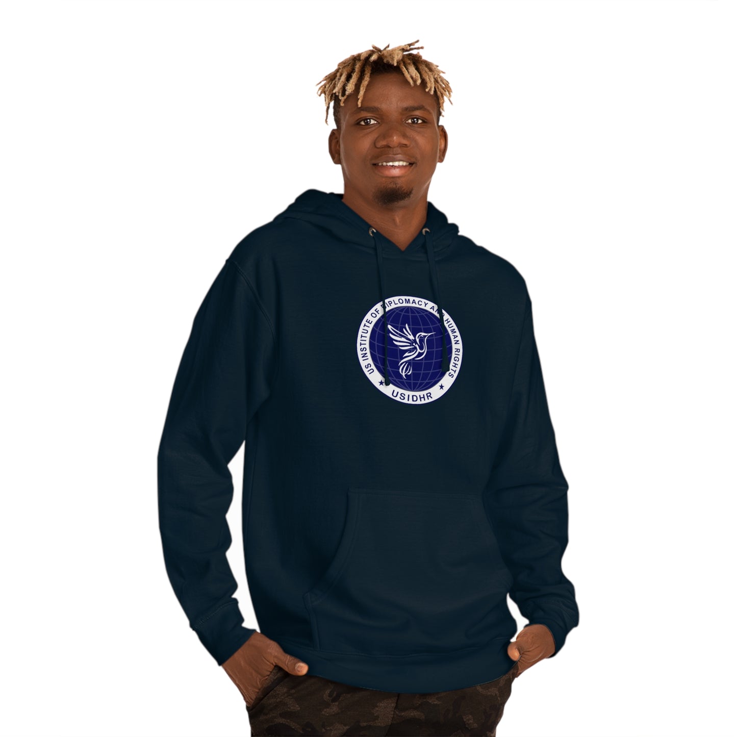USIDHR Logo Hooded Cotton Sweatshirt for Relax time