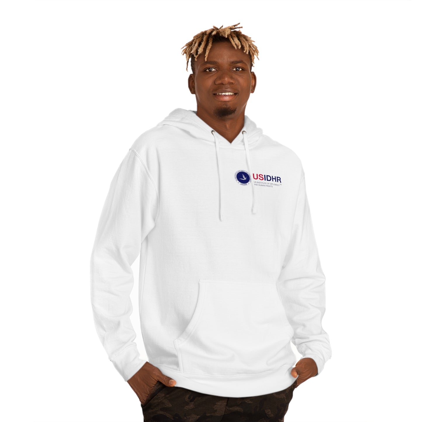 USIDHR Logo Hooded Cotton Sweatshirt for Relax time