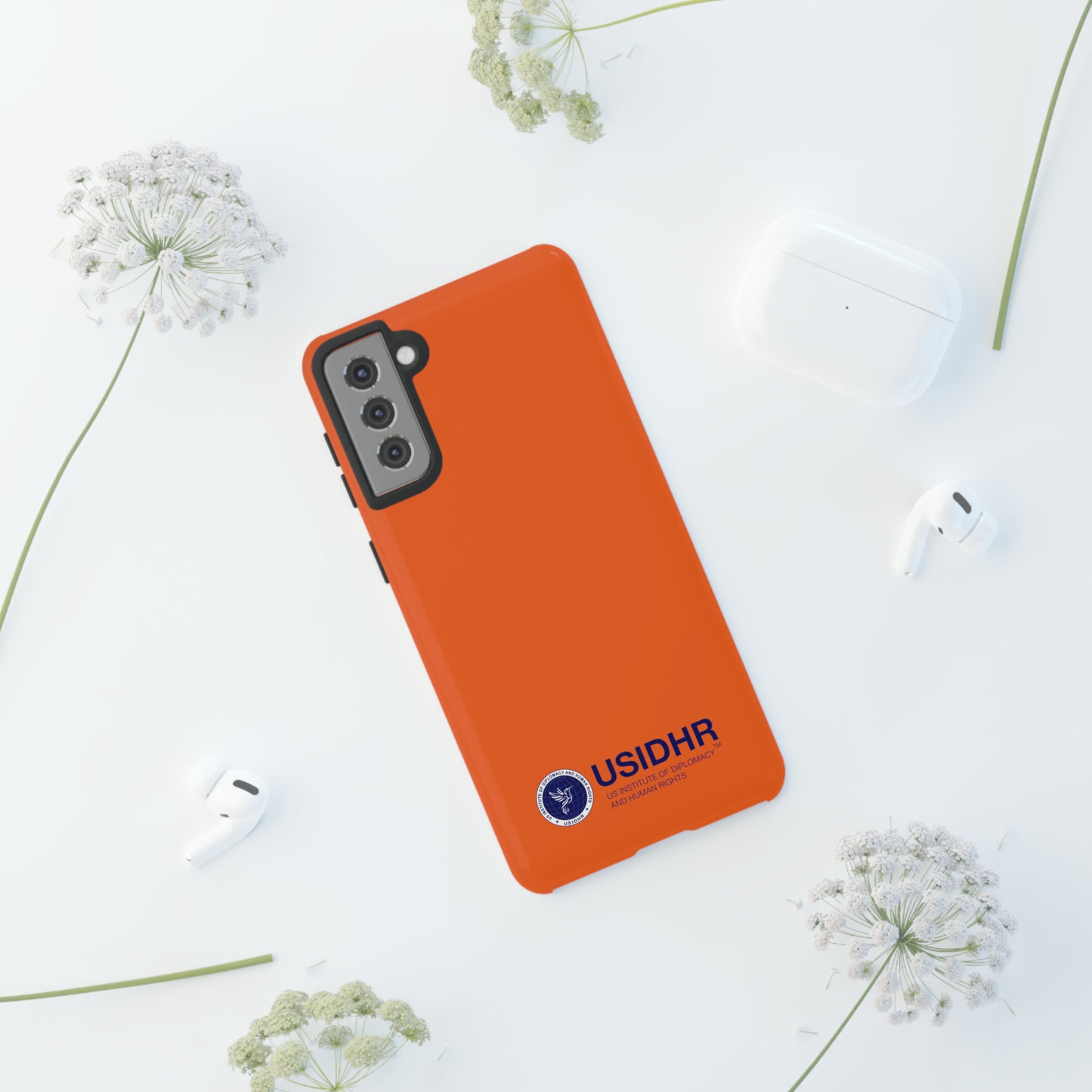 Orange USIDHR Phone Case (compatible with iPhone, Samsung, Google models)