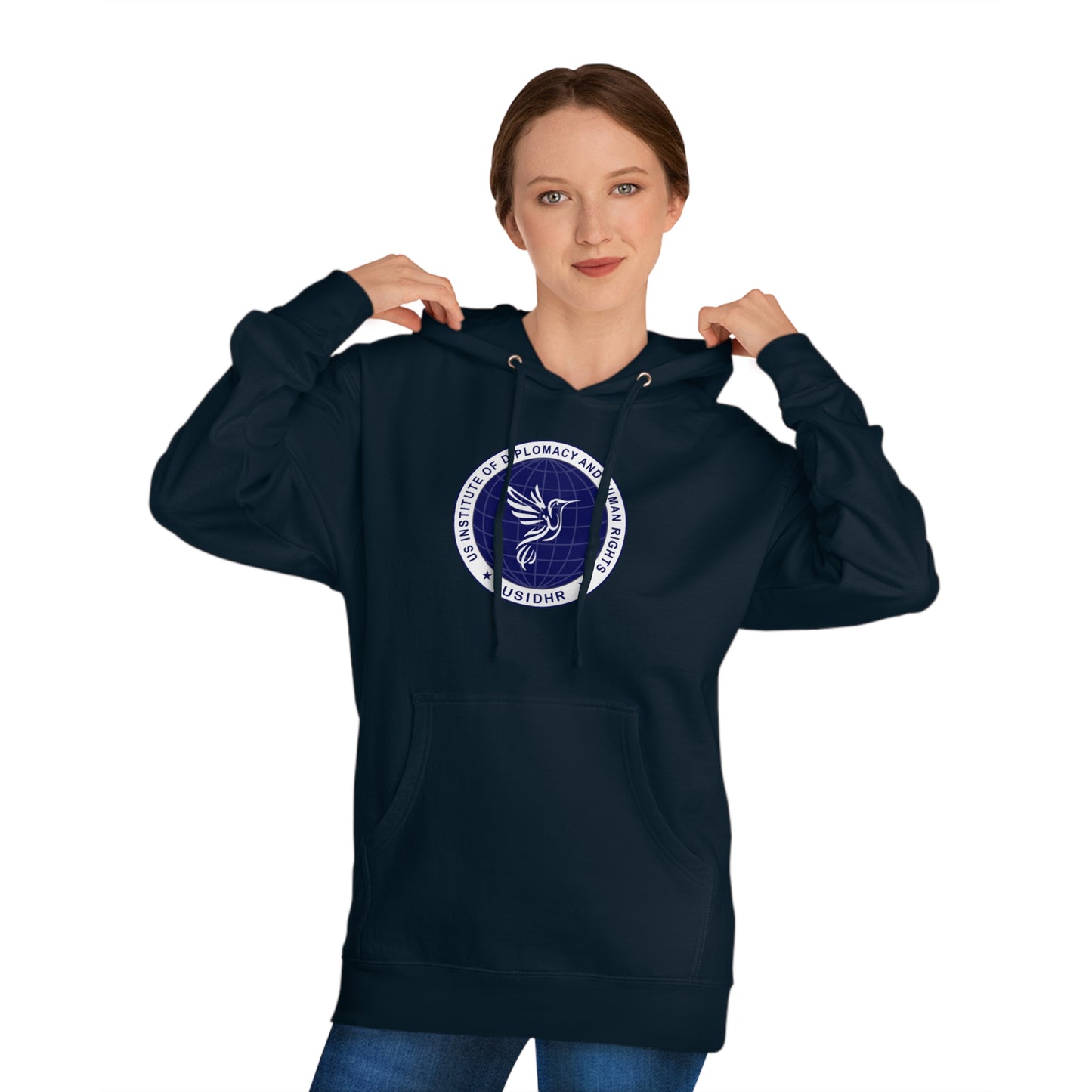 USIDHR Logo Hooded Cotton Sweatshirt for Relax time
